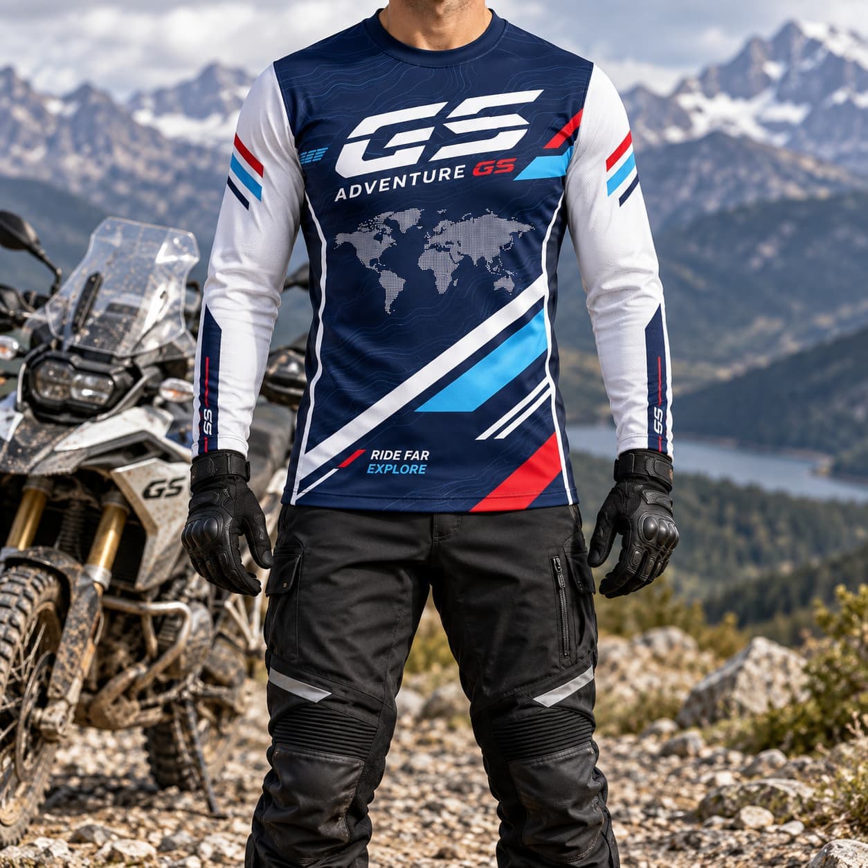 Outdoor Adventure Outfit - Kaos Pria GS Adventure, Jersey Motor